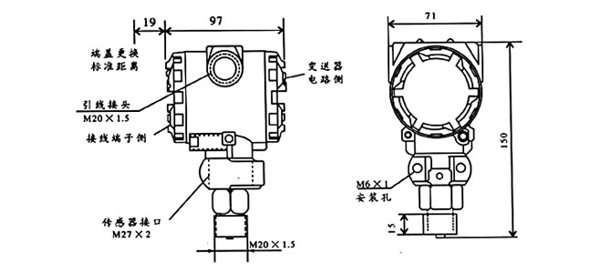 投入式液位變送器尺寸圖
